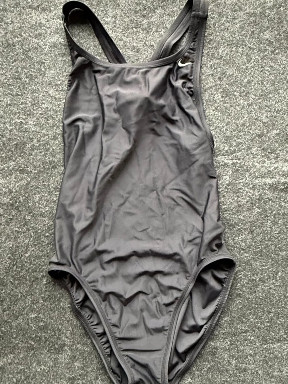 Nike HydraStrong Black Fastback One Piece Swimsuit Size 10